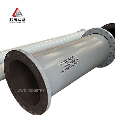 Tubo de aço revestido de borracha resistente à abrasão para mineração de lama